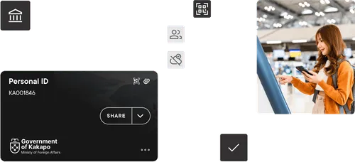 ID card with a compilation of assets related to the government sector