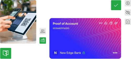 Bank card with a compilation of assets related to the banking and finance sector