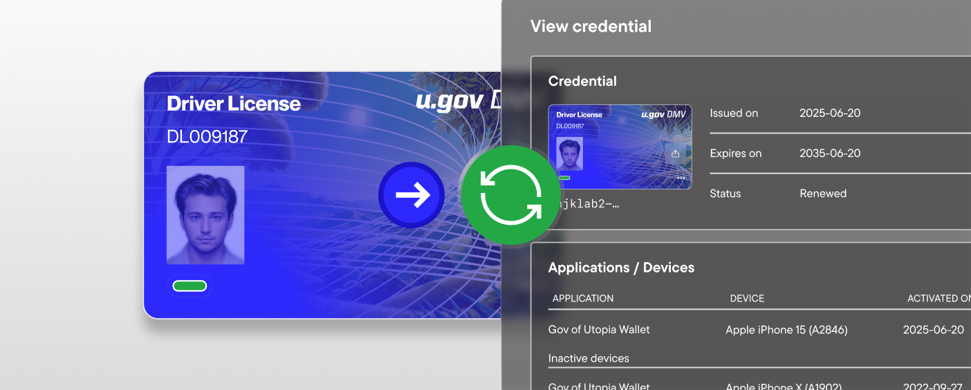 A web UI of a drivers license being renewed