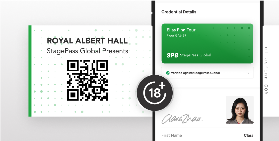An event pass credential stored in the wallet