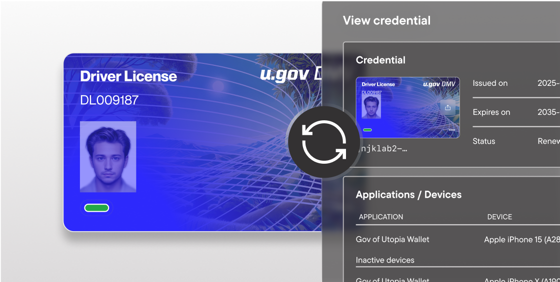 A drivers license being used to confirm identity for a utility/telecom application
