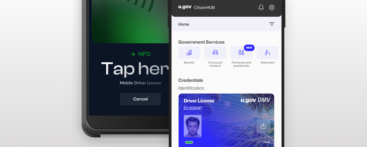 Mobile screen and POS showing a secure check-in for events and venues