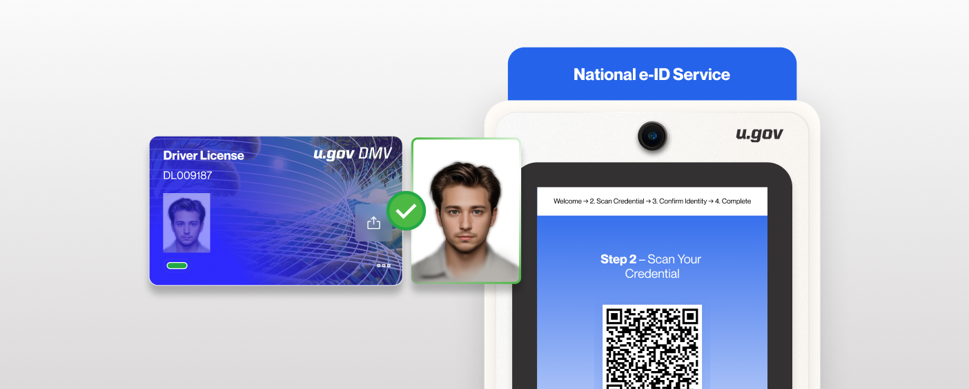 A drivers license being verified in a government and benefits portal