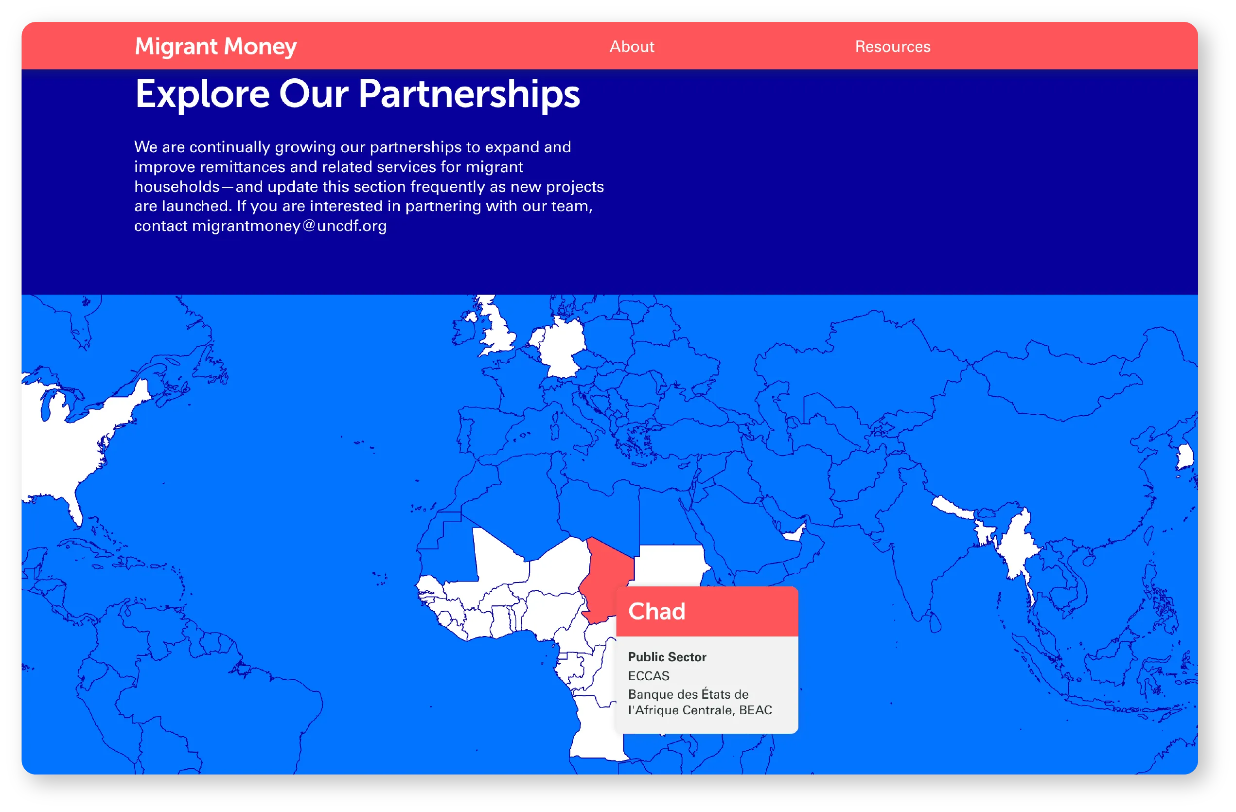 screenshot of website