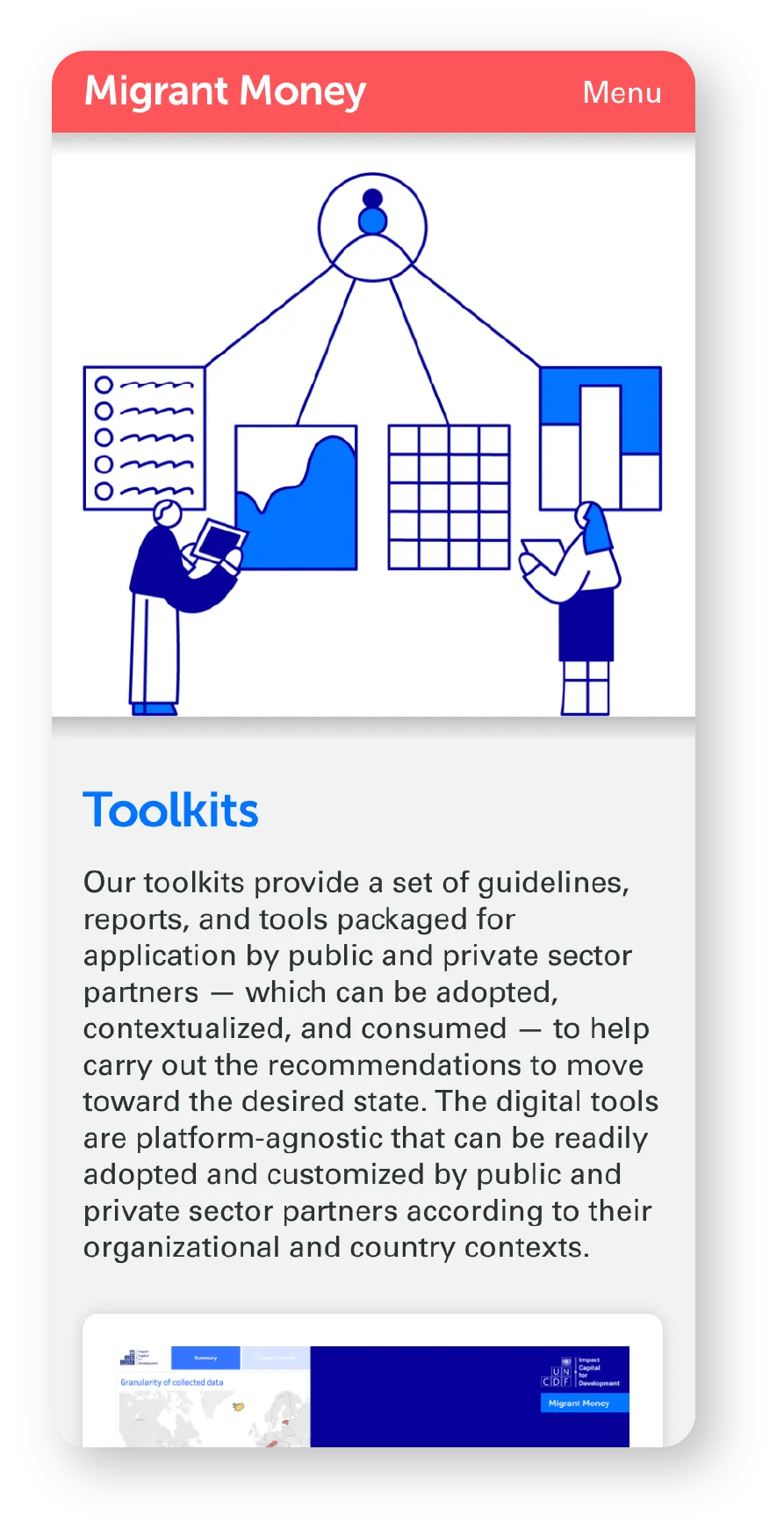 screenshot of website