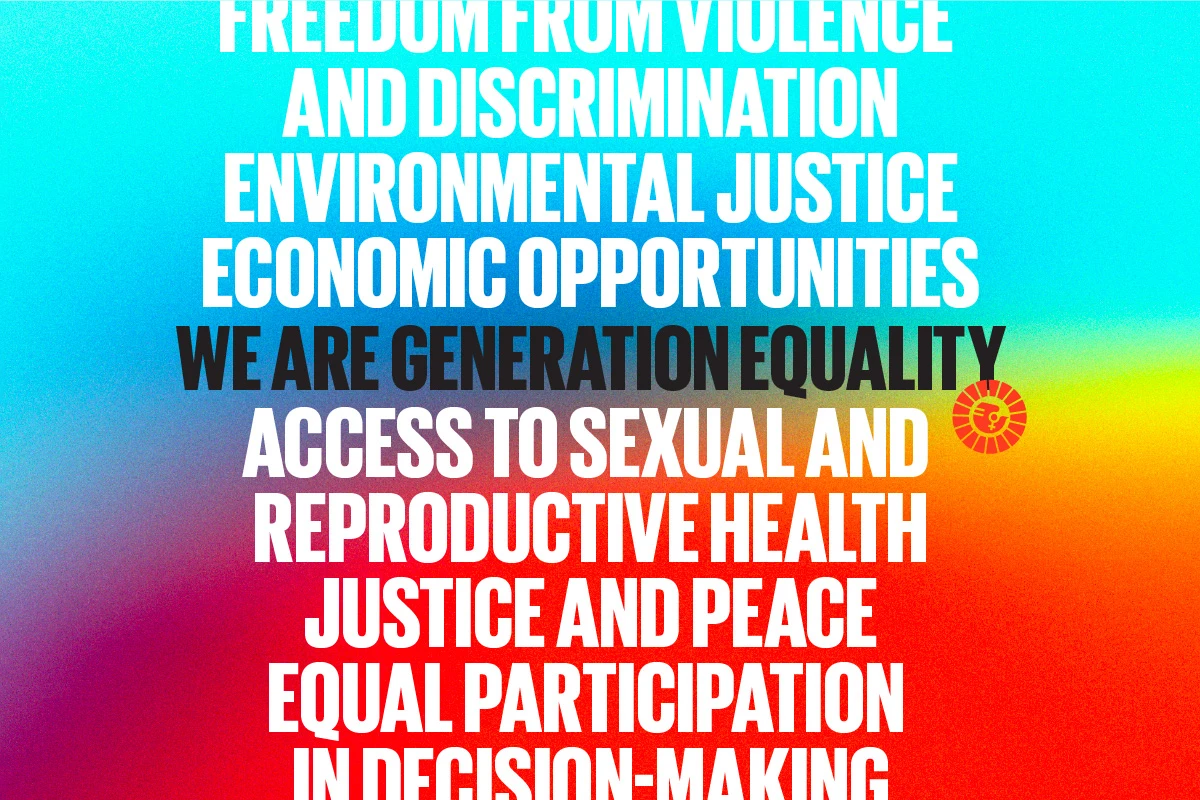 Graphic with the words we are generation equality