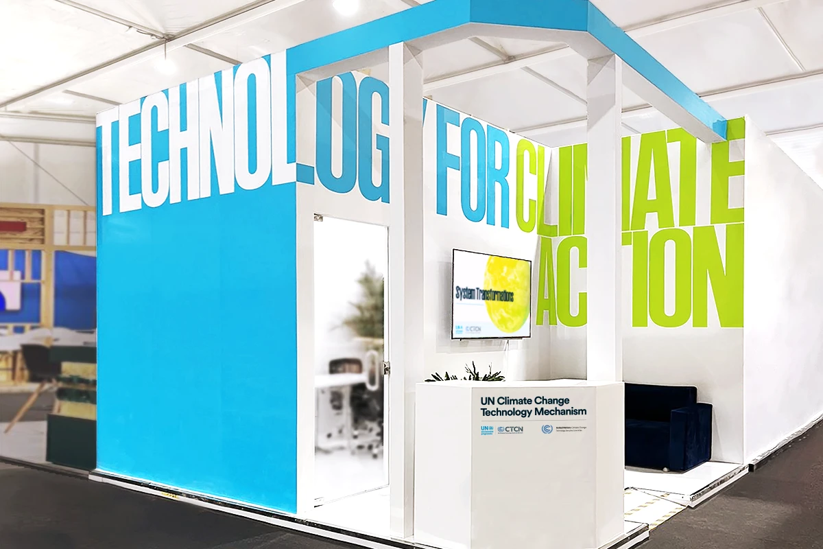 Photo of a trade show booth