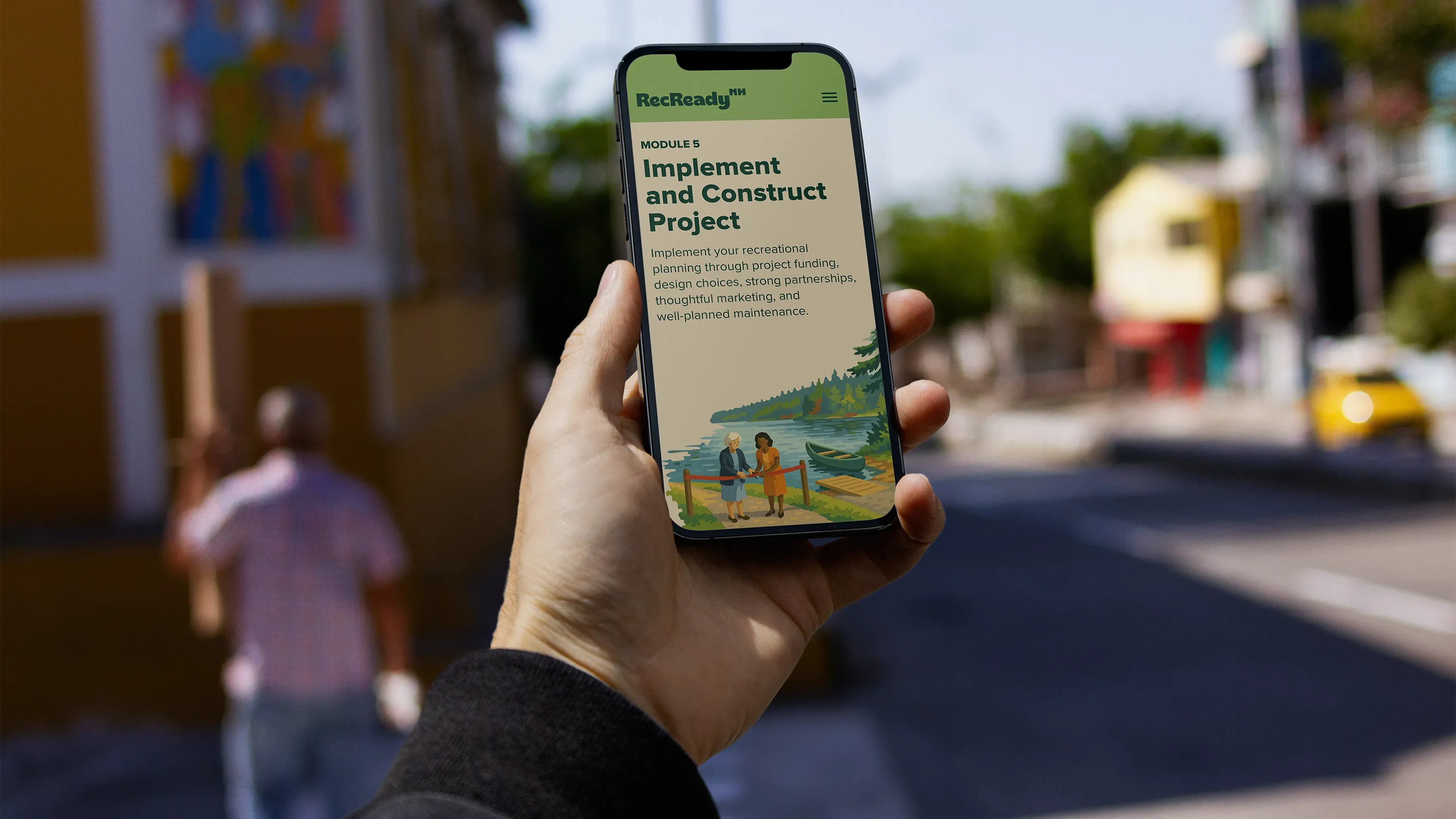 hand holding a phone with a web page