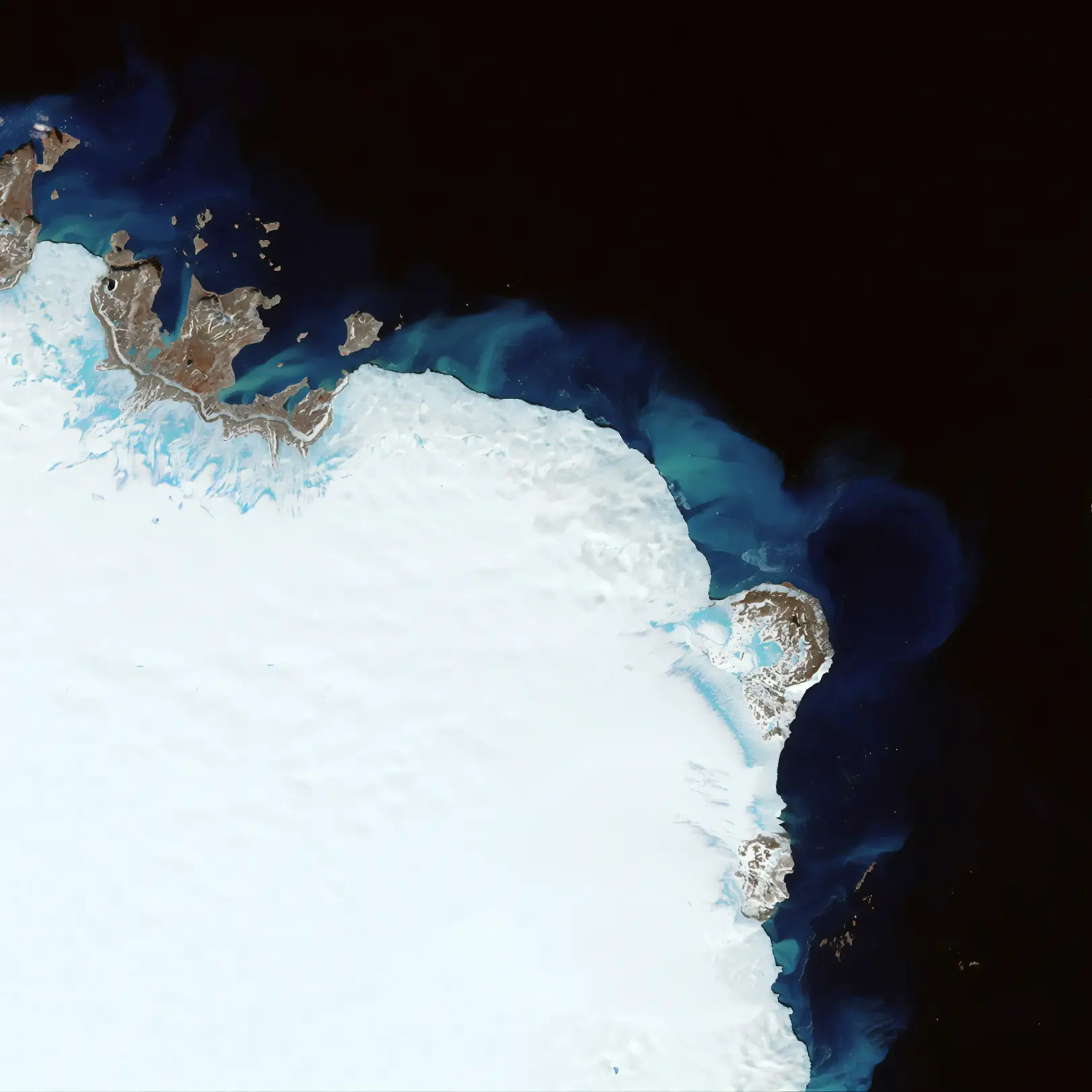 aerial view of glacier