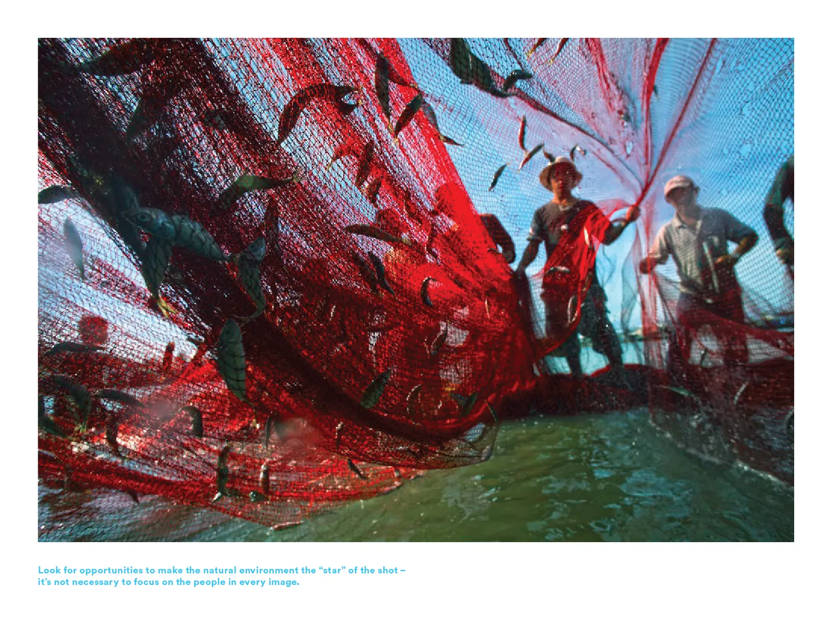 Photo of fishers with a net.