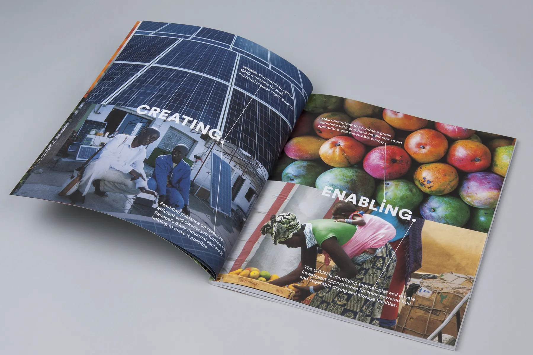 Photo of an annual impact report.