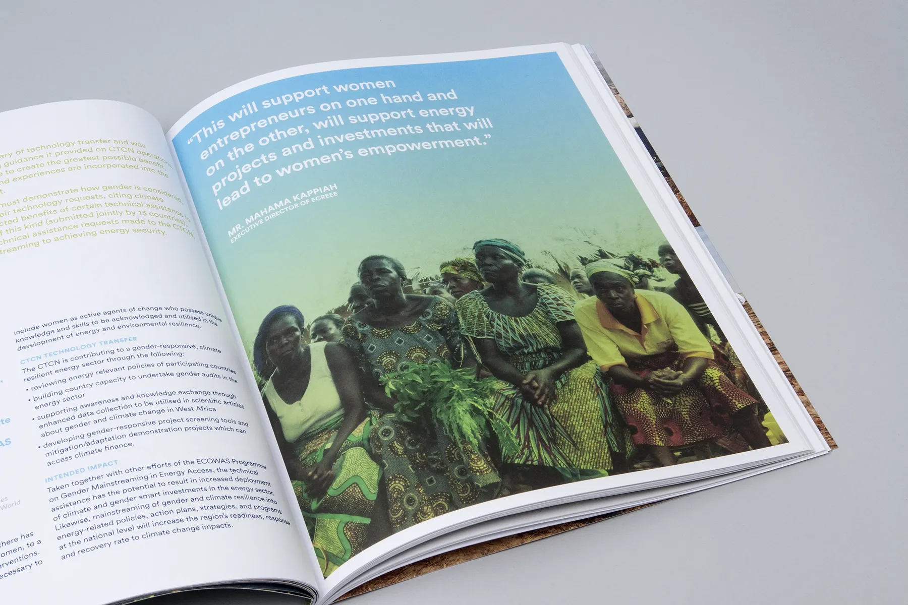 Photo of an annual impact report.