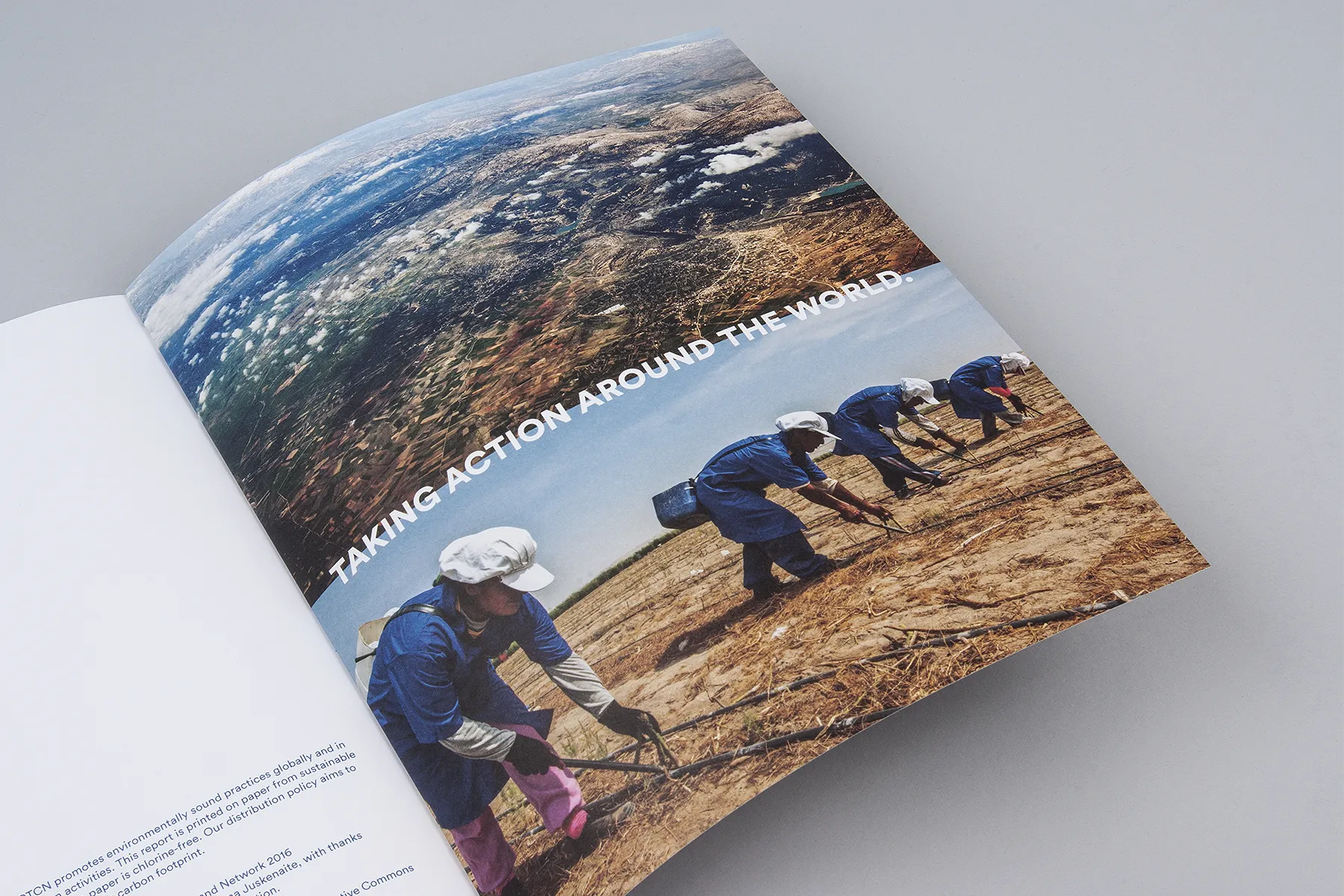 Photo of an annual impact report.