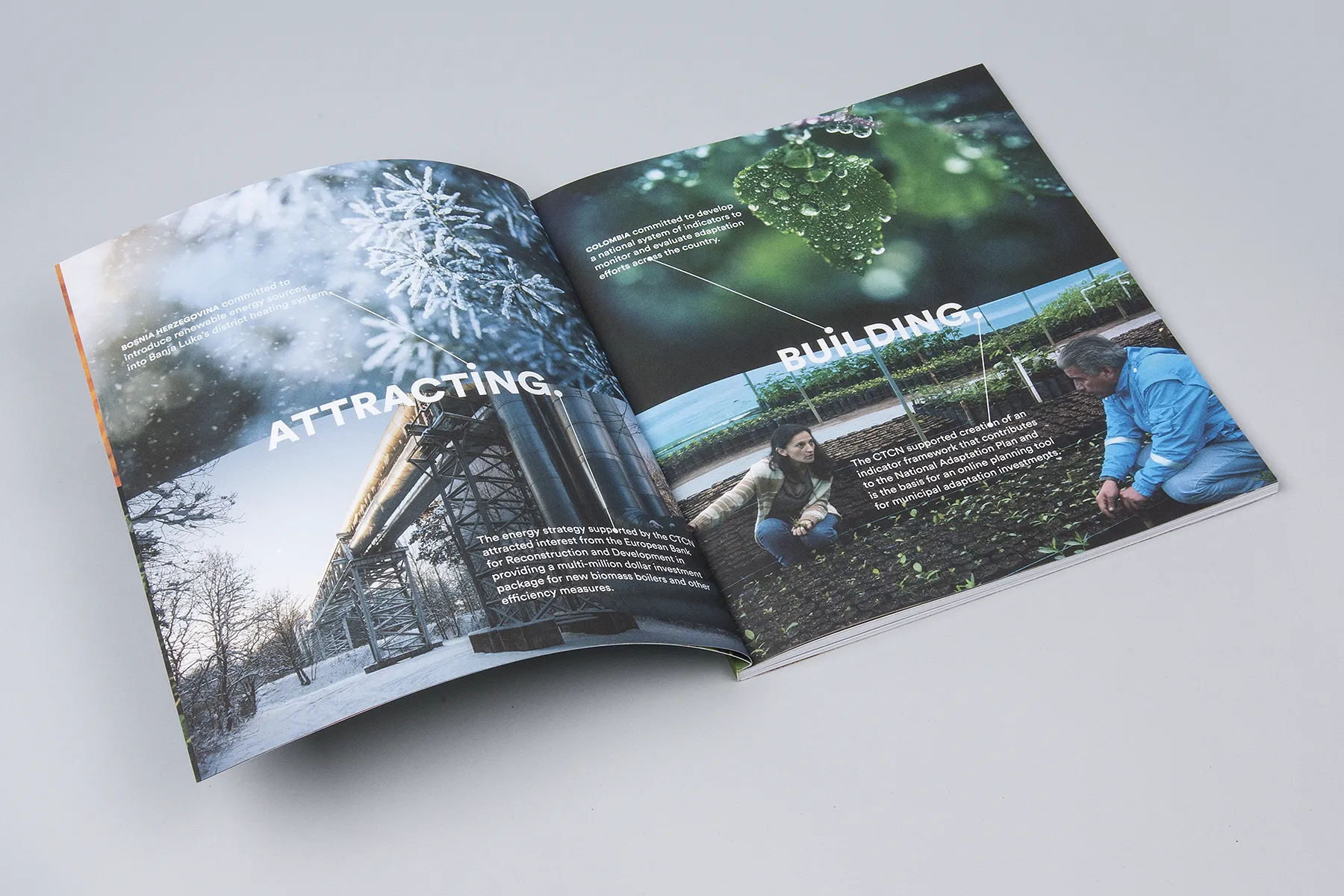 Photo of an annual impact report.