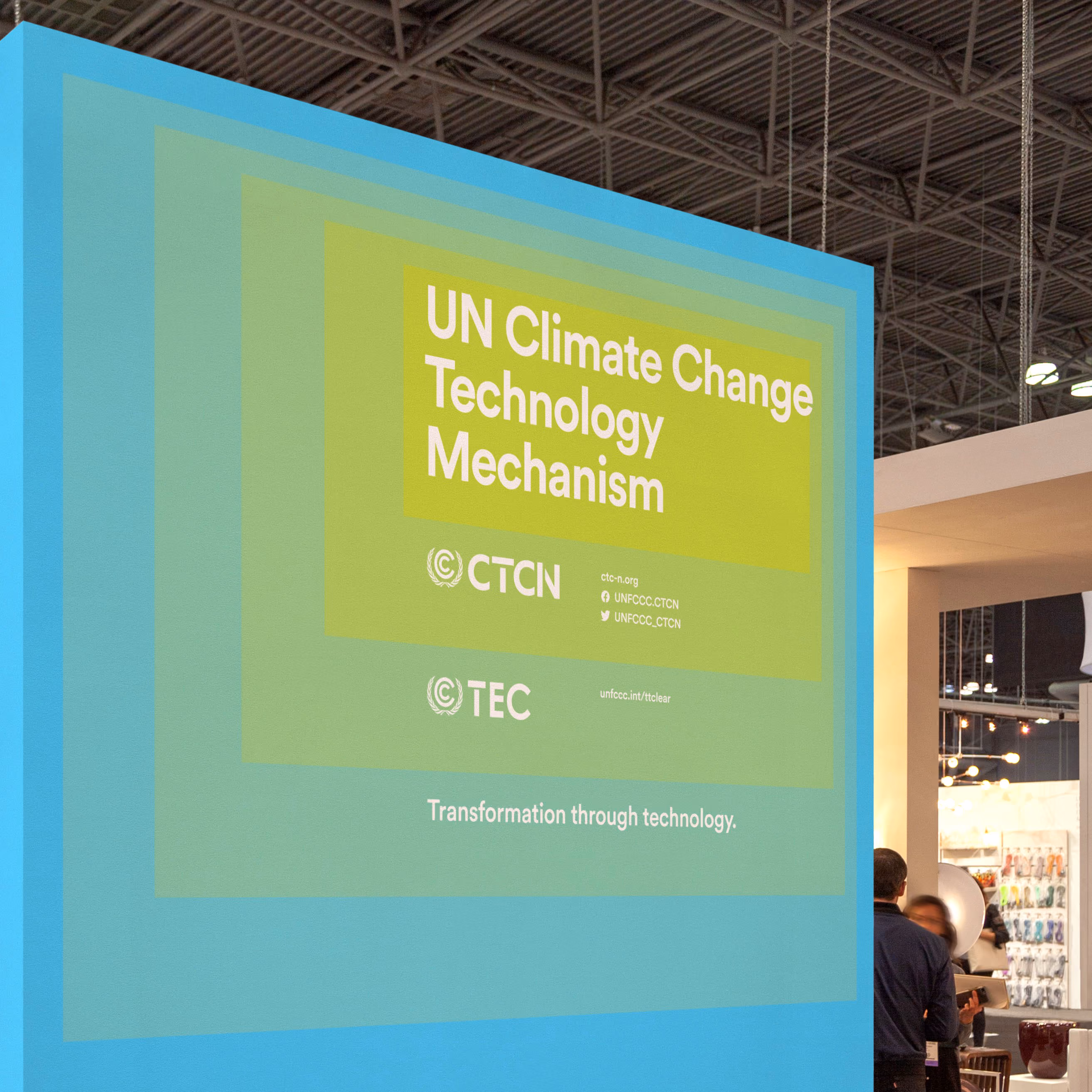 Photo of a trade show booth.