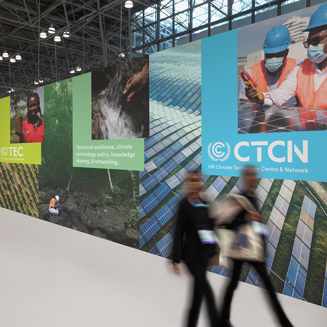 Photo of a trade show booth.