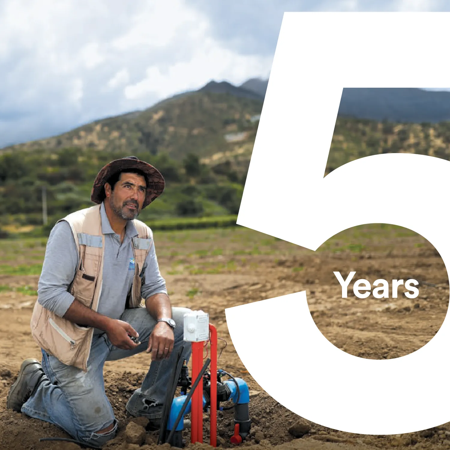 Graphic with the words "5 years."