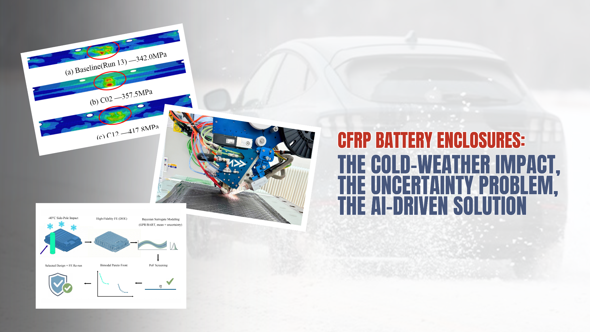 CFRP Battery Enclosures for −40 °C Side-Pole Impact