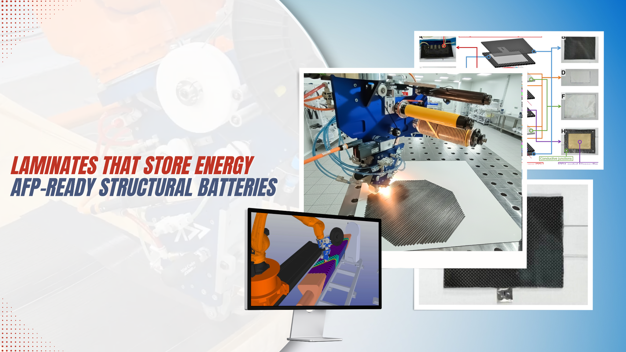 Structural battery laminate with AFP manufacturing