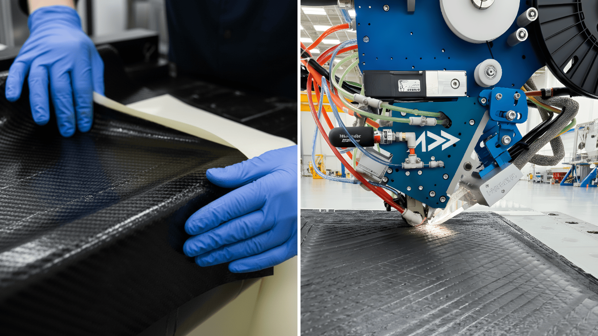 Manual prepreg layup vs AFP-XS automated fiber placement