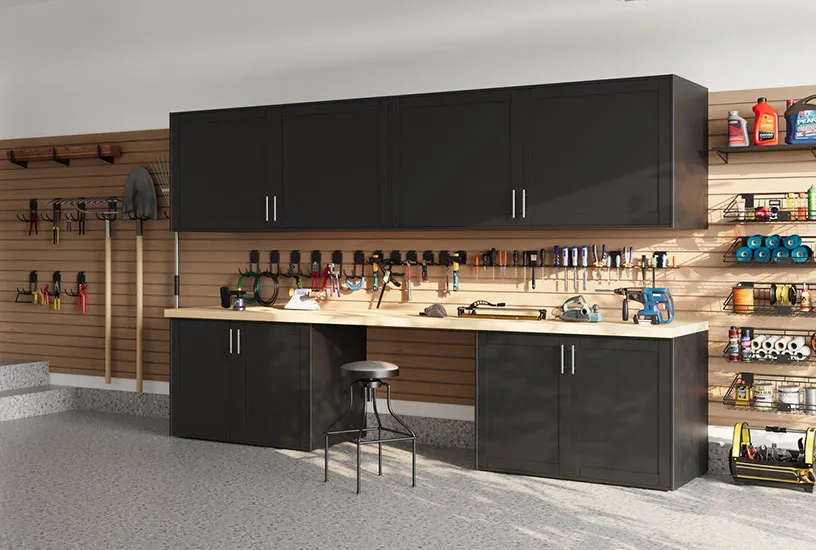 Closet World Modern Garage in Black Signature3 Finish