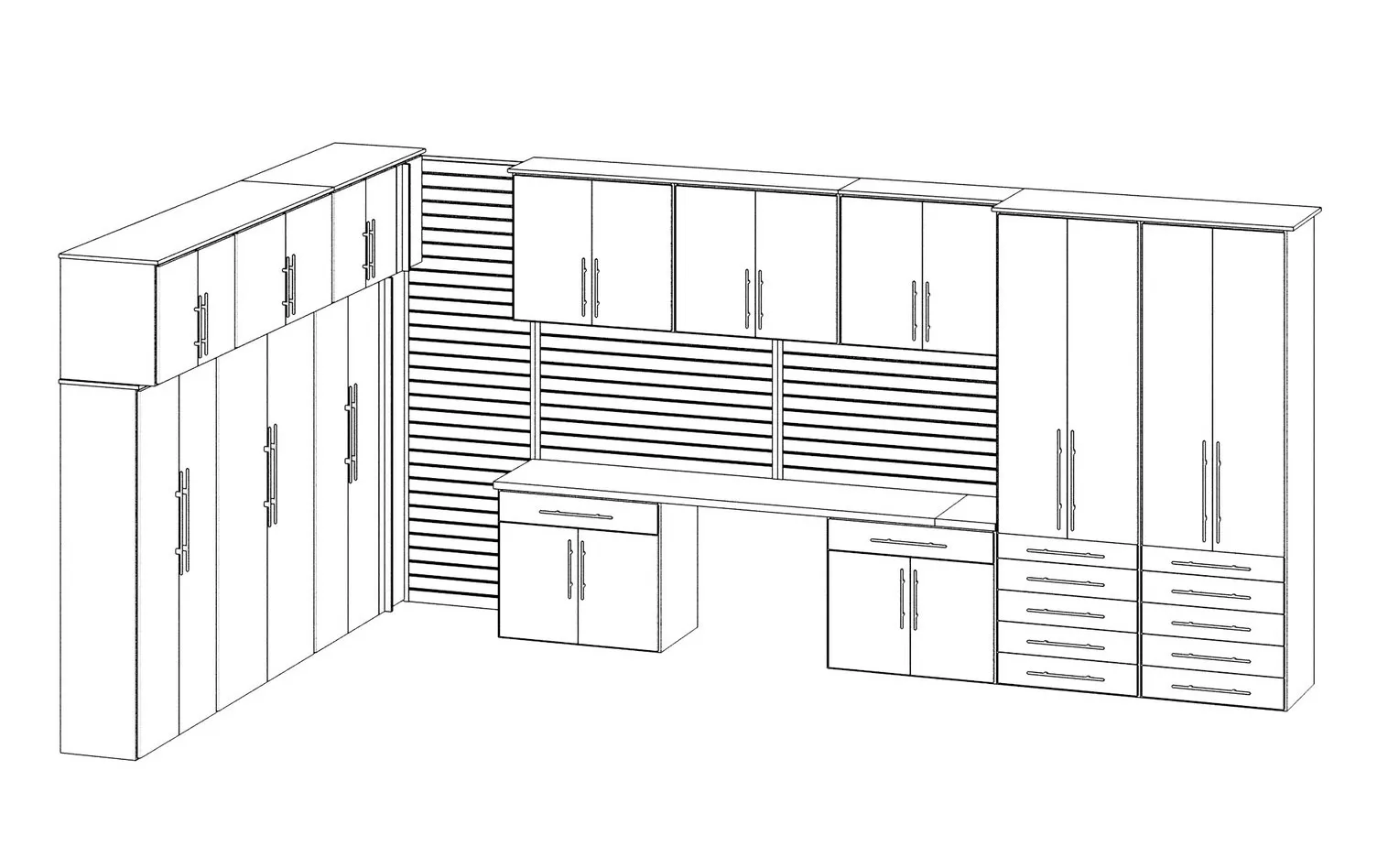 garage cabinet drawing outline