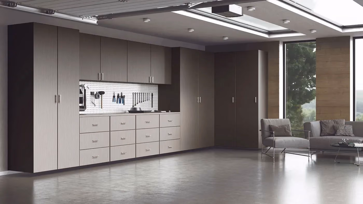 Closet World Modern Garage in Light Teak Signia3 Finish