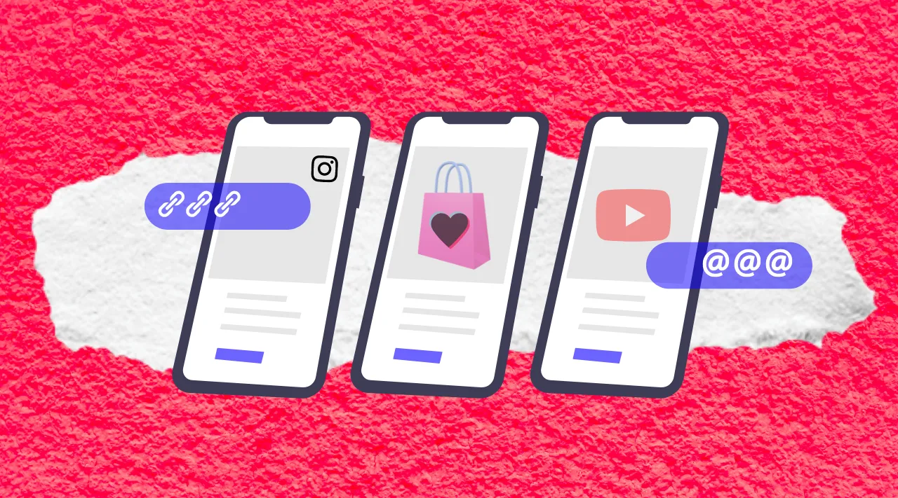 mock instagram feeds showing a shopping experience