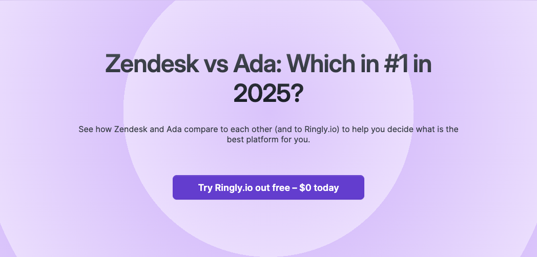 See how Zendesk and Ada compare to each other (and to Ringly.io) to help you decide what is the best platform for you.