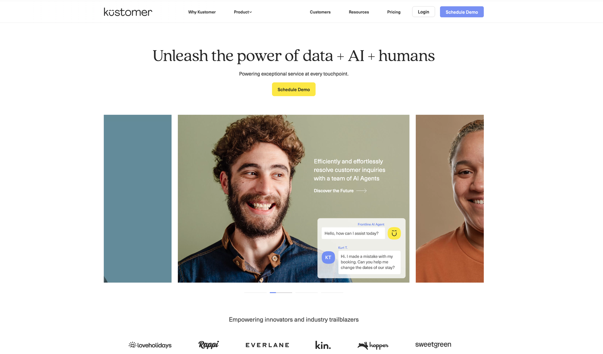 Kustomer Homepage