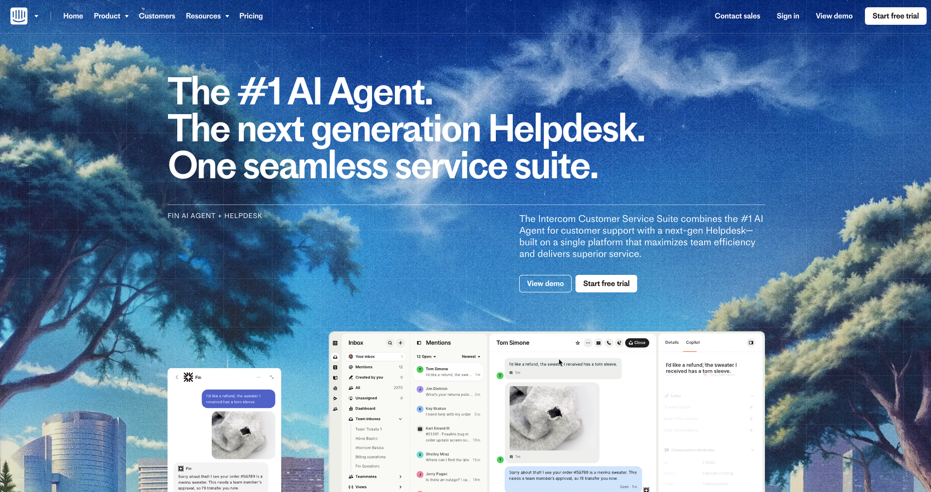 Intercom Homepage