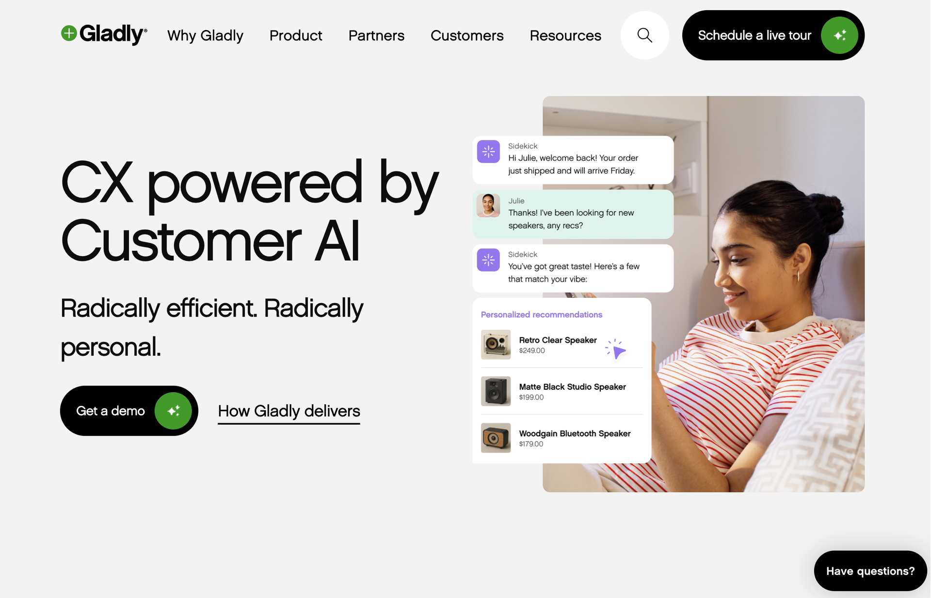 Gladly Homepage