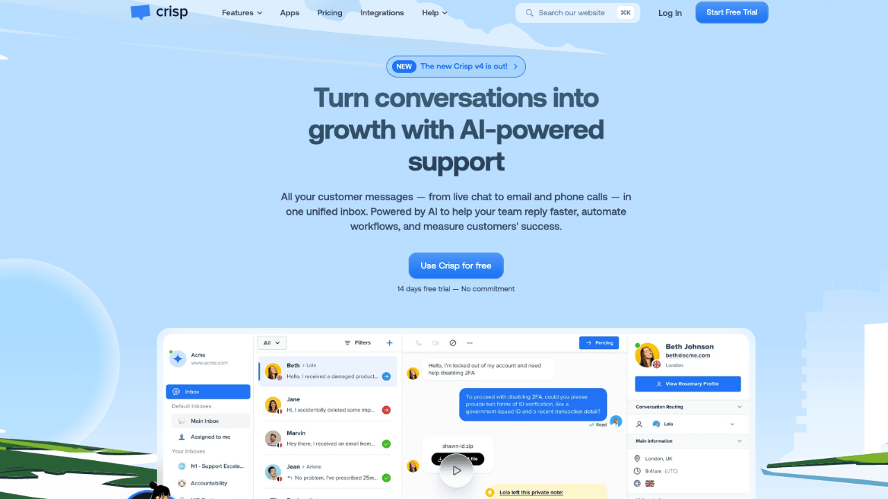 Crisp Homepage
