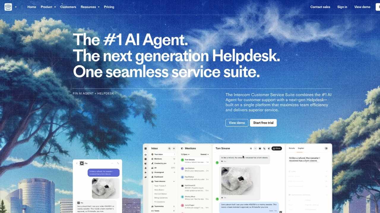 Intercom Homepage