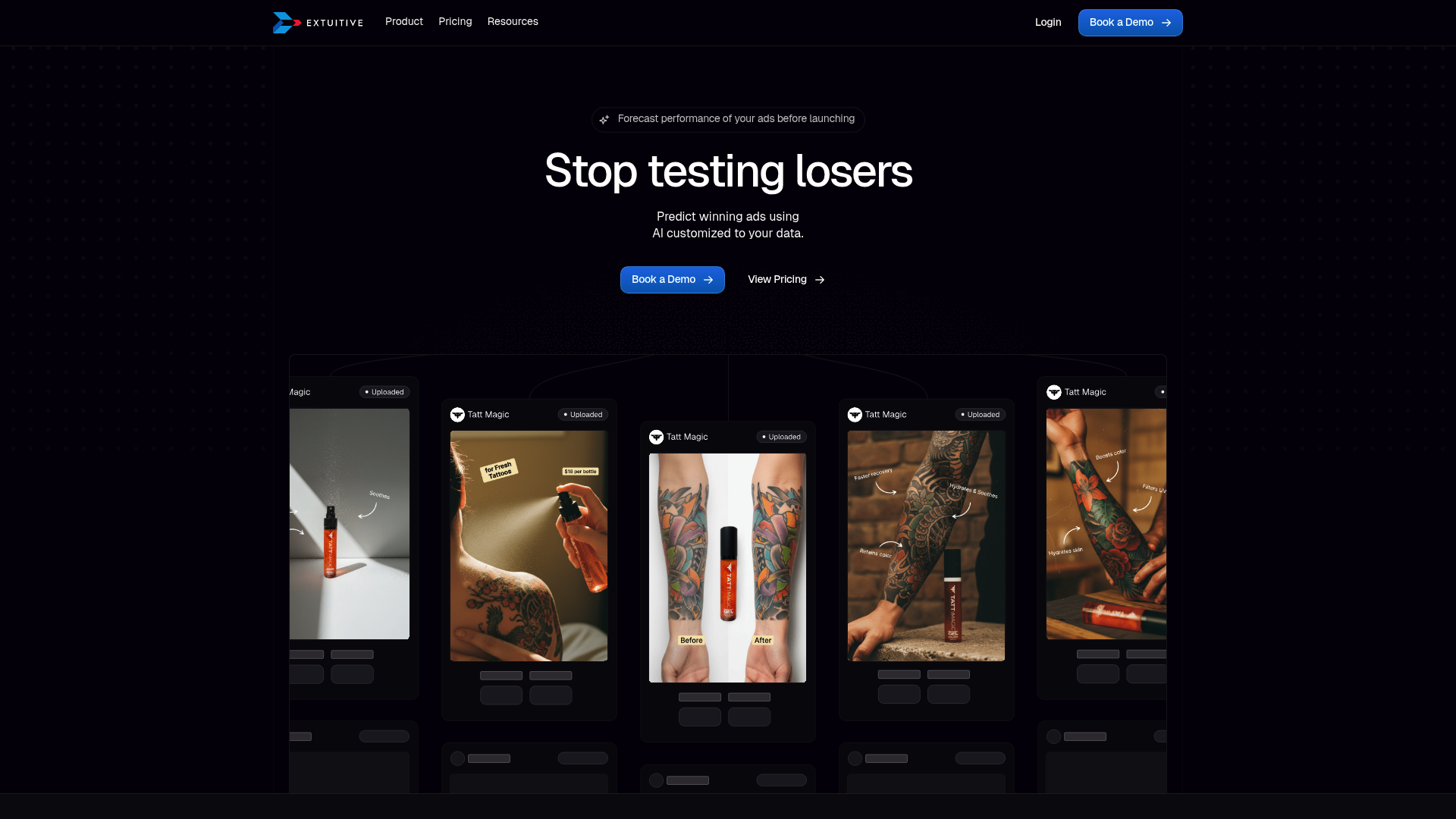A screenshot of the Extuitive website, one of the best Shopify automation agencies.