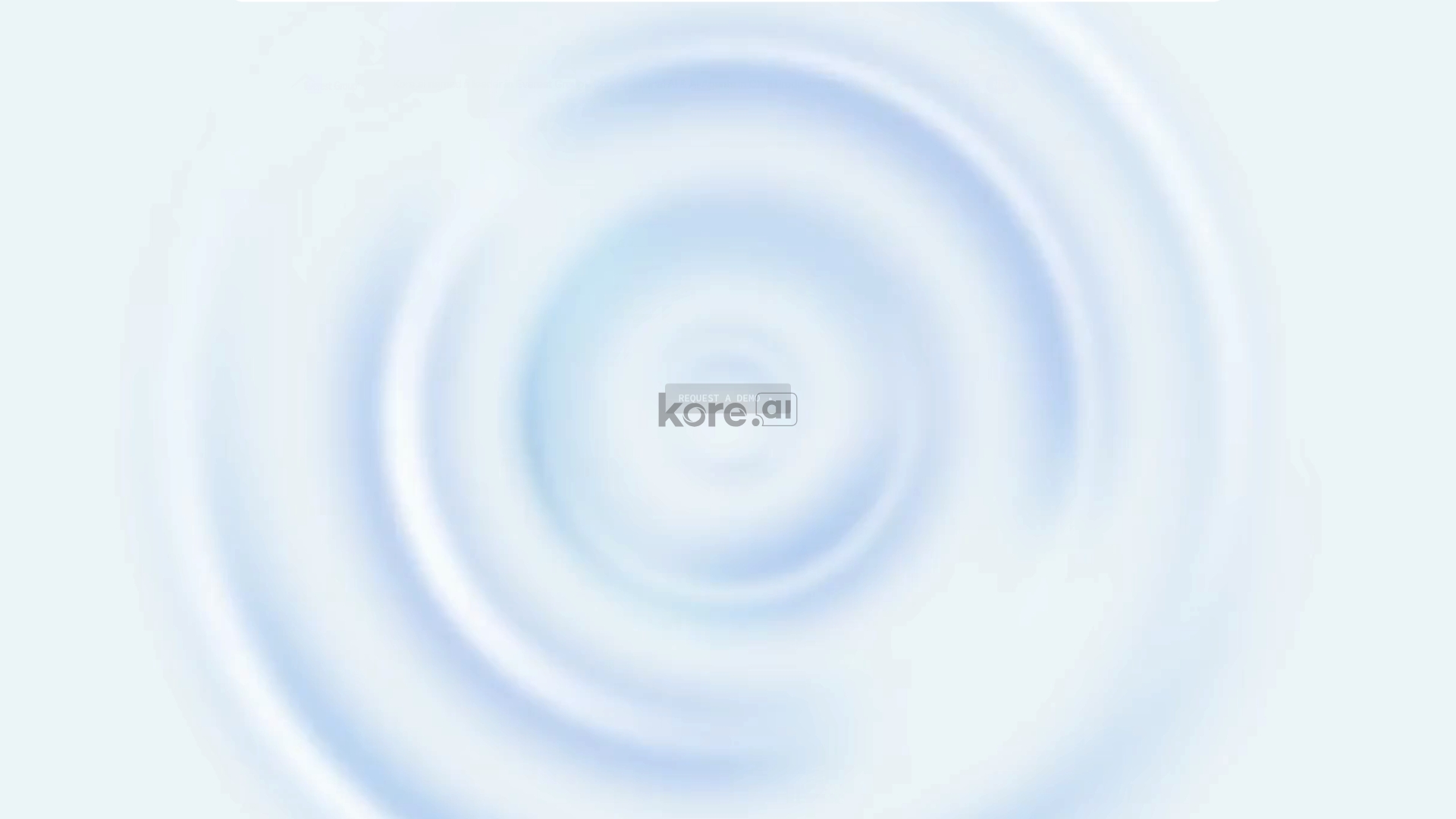 A screenshot of the Kore.ai website homepage, an enterprise-level platform and one of the Sierra AI ecommerce alternatives.