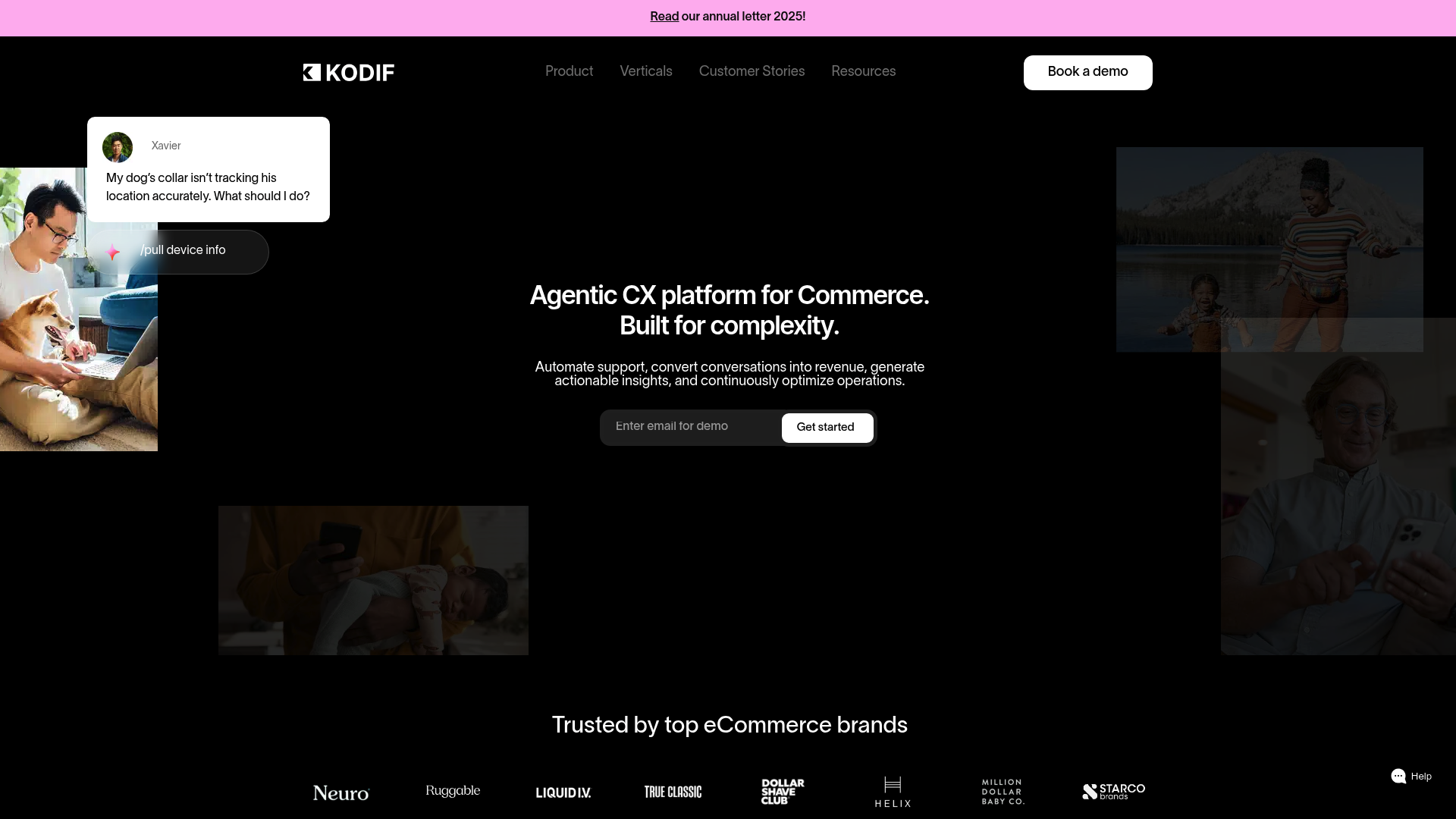 A screenshot of the Kodif.ai website landing page, showing their main headline.