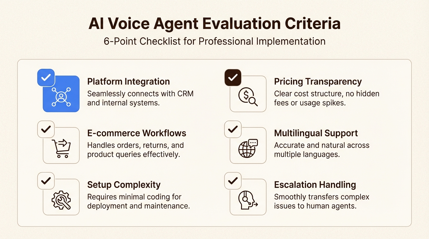 AI voice agent evaluation checklist