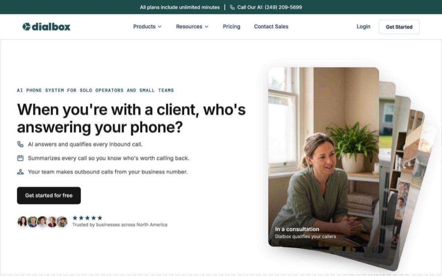 Dialbox homepage screenshot