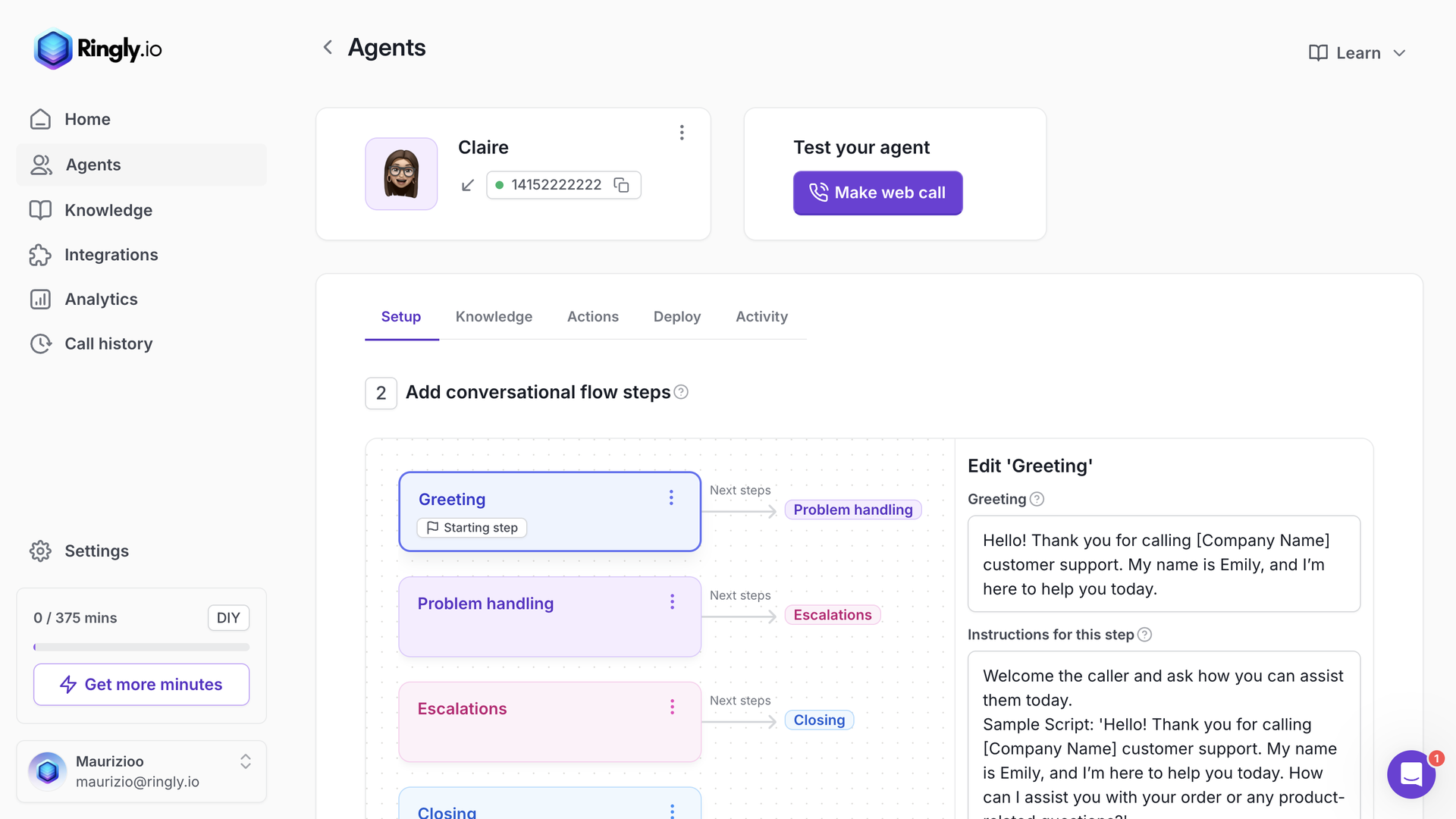 Ringly.io agent page