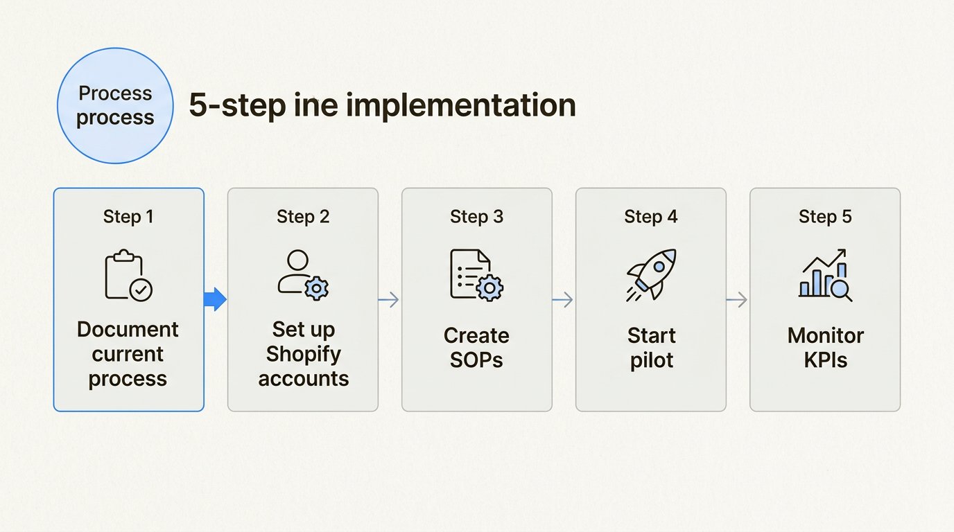 Visual workflow for rolling out outsourced customer service