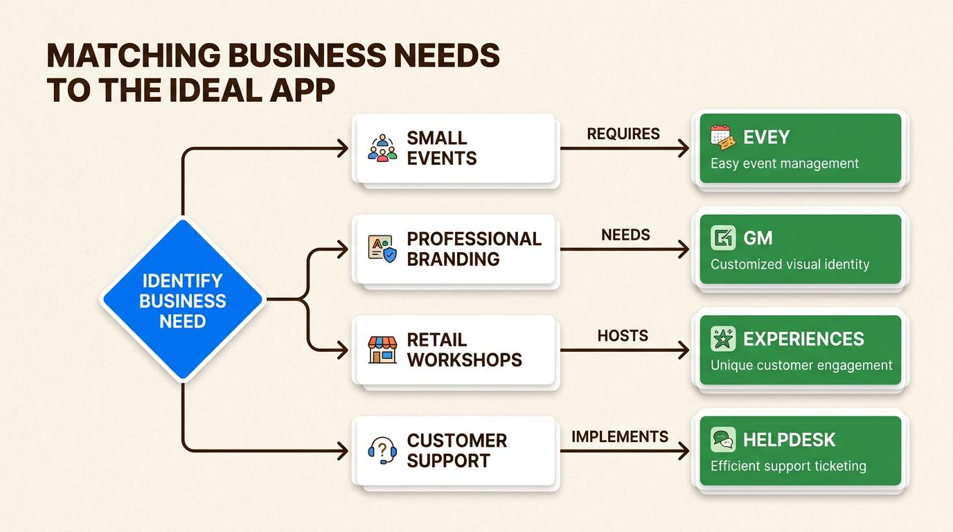 This flowchart helps you select the ideal Shopify ticketing app based on your specific event volume and business goals.