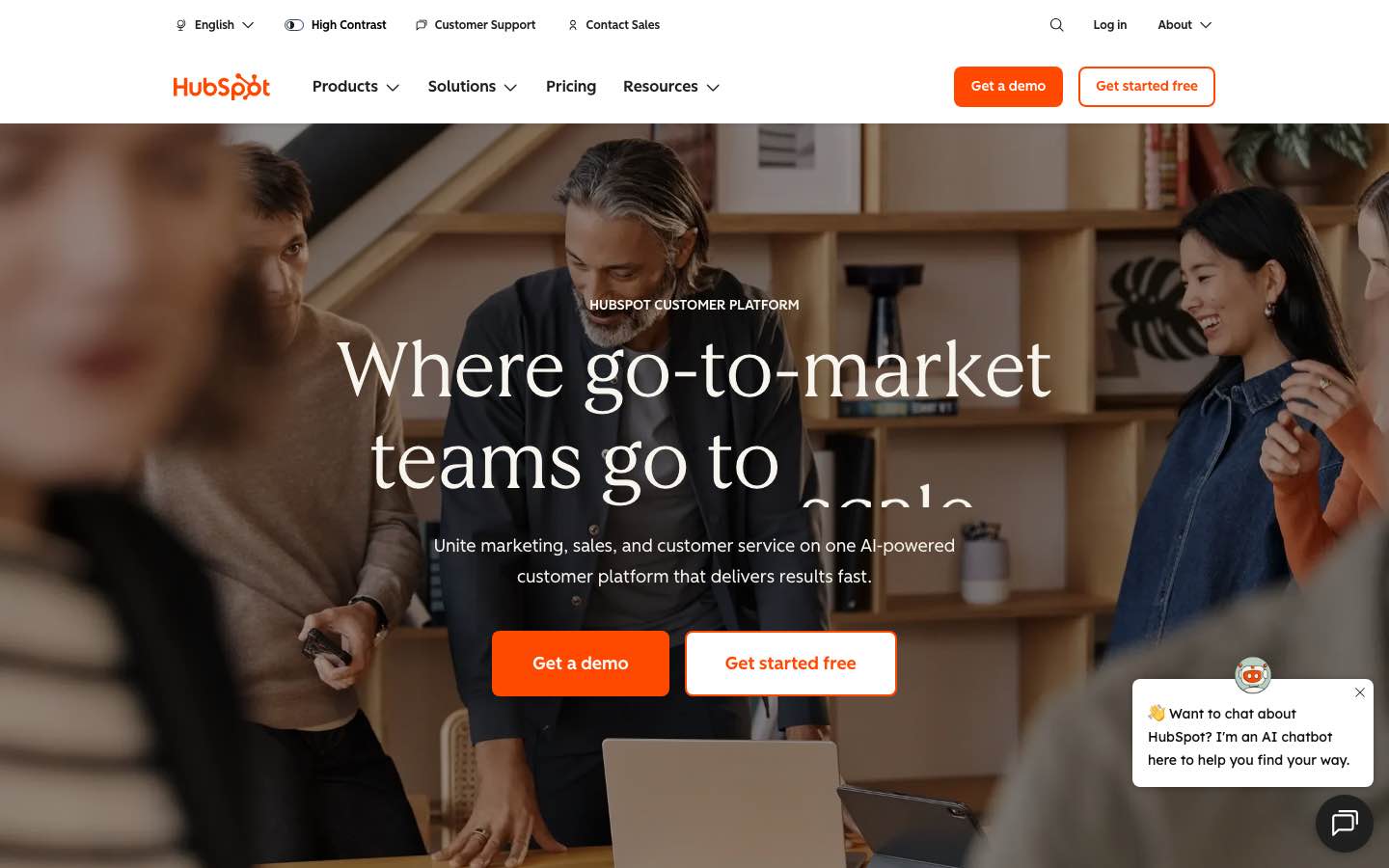 HubSpot homepage