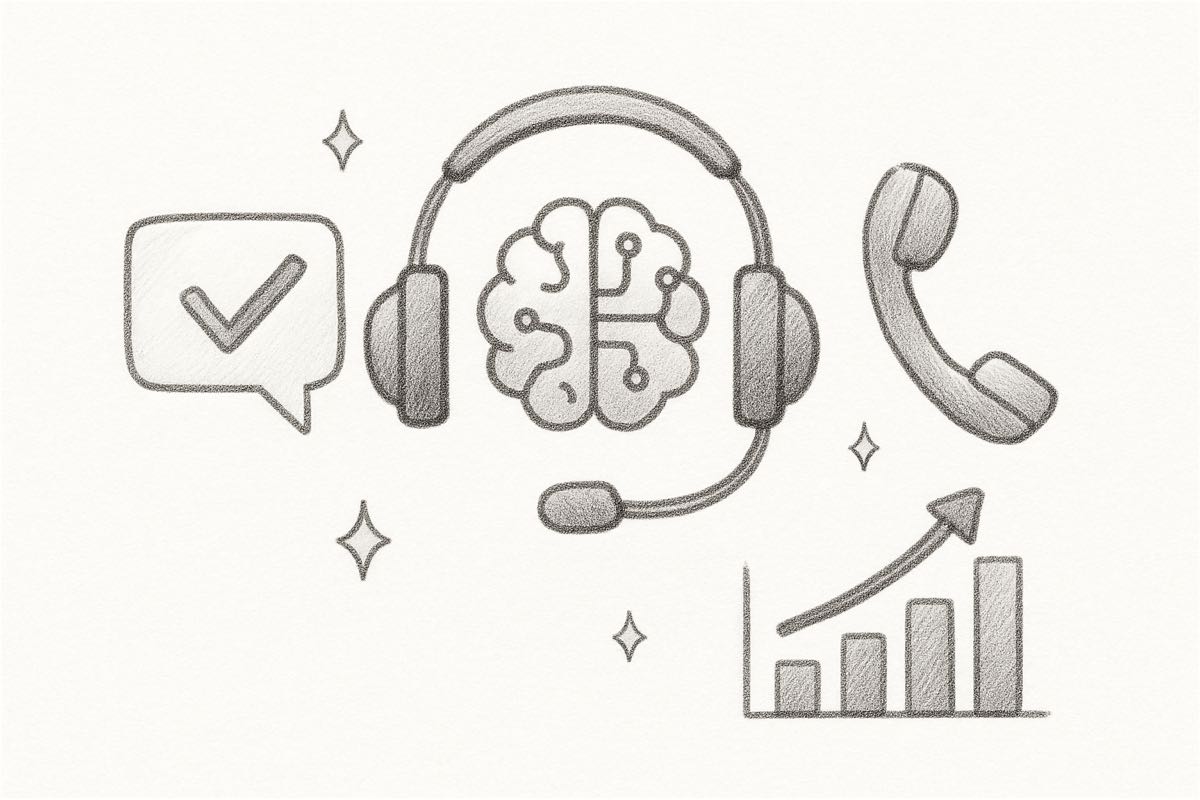 AI customer service statistics infographic showing market size and automation benchmarks