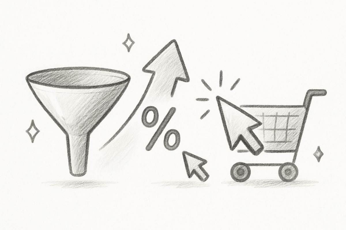 Ecommerce conversion rate statistics showing funnel benchmarks by industry and device