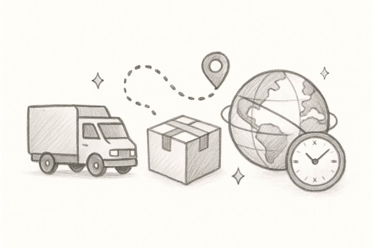 Ecommerce shipping statistics infographic showing global parcel volume and last-mile delivery costs