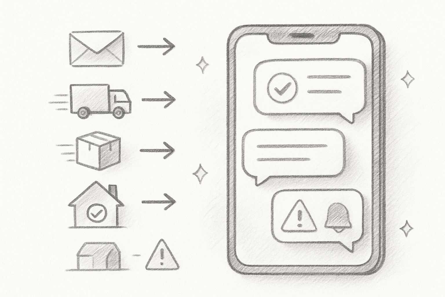 Shopify order tracking customer service notification flow showing proactive updates at each shipping stage