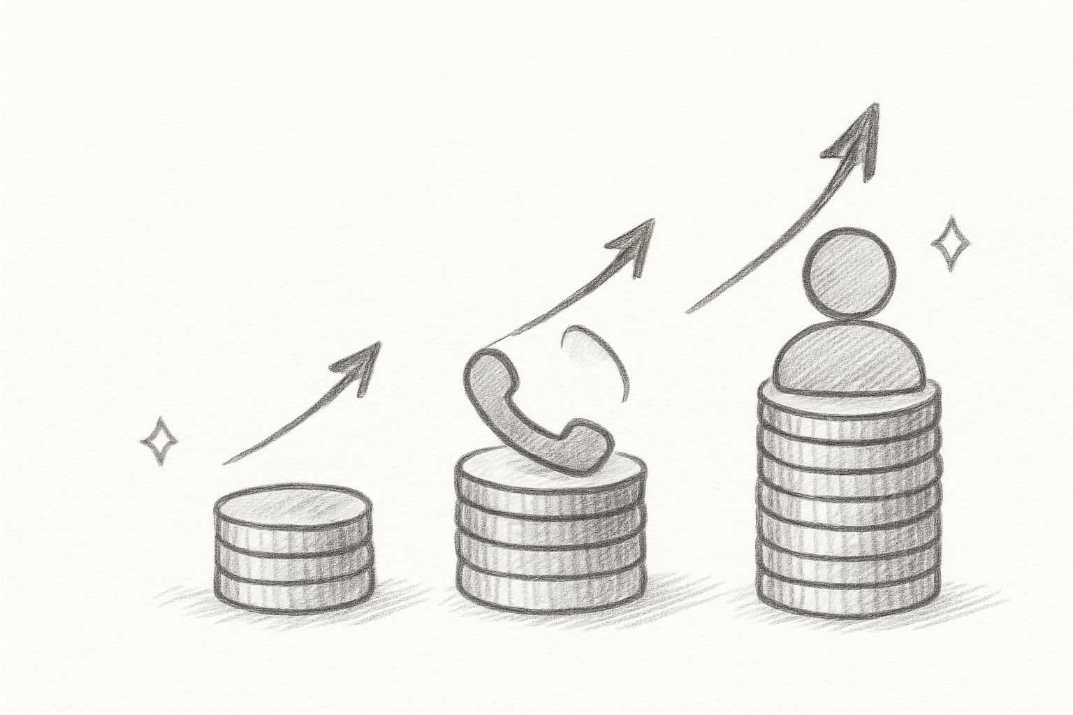 AI answering service for small business cost comparison illustration