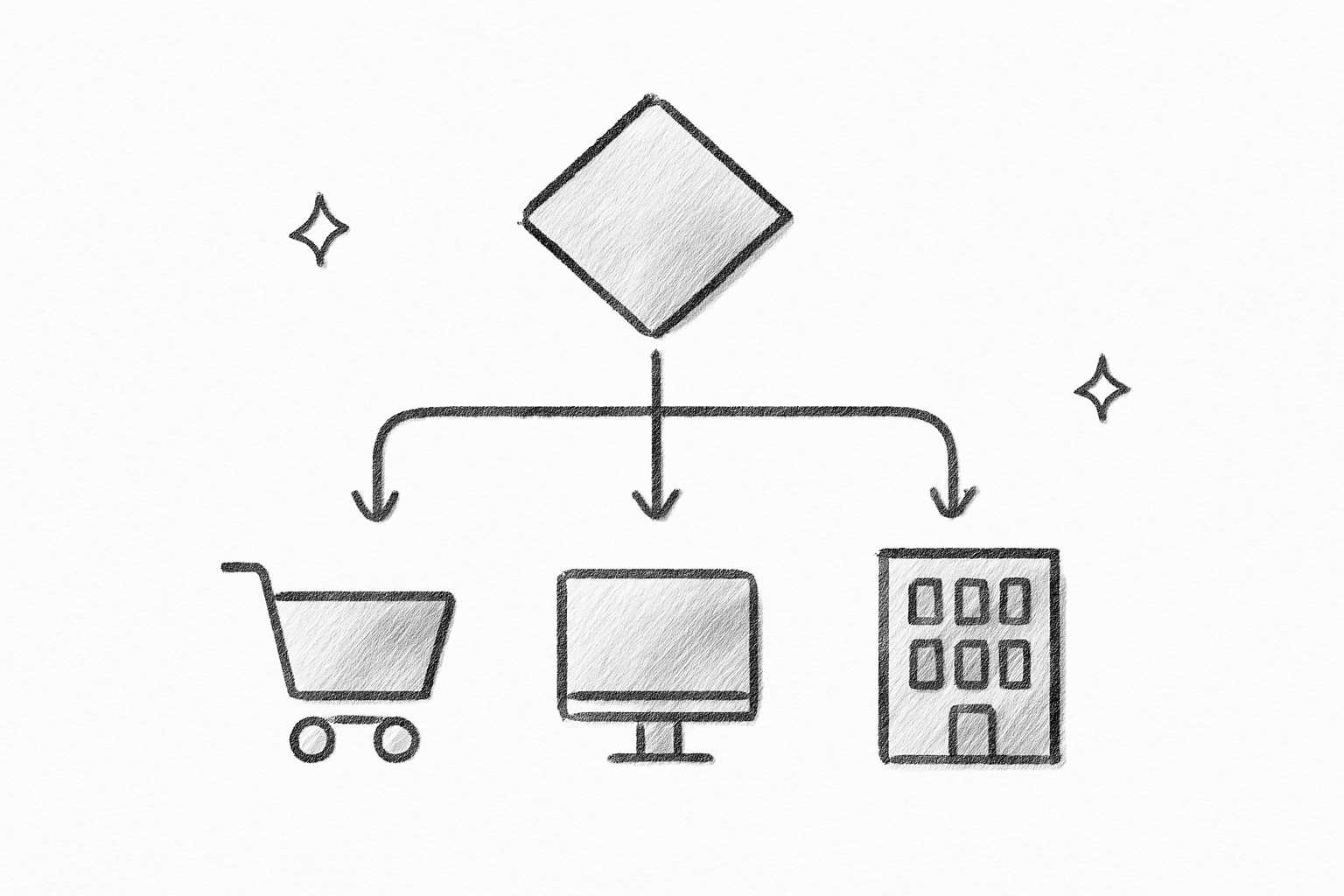 Decision flowchart for choosing customer service software based on business type