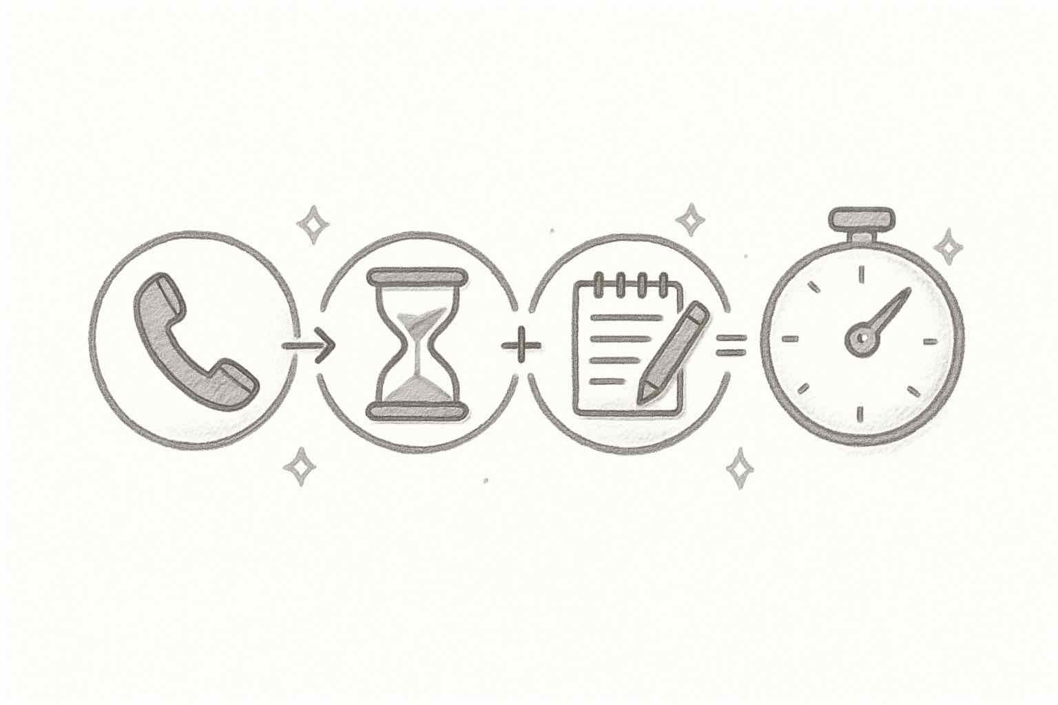 Average handle time formula showing talk time, hold time, and after-call work components